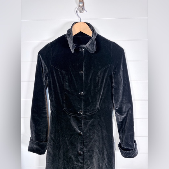 Linda Marlow Womens Black Velvet Riding Coat Guesstimate Size Small - Picture 11 of 15